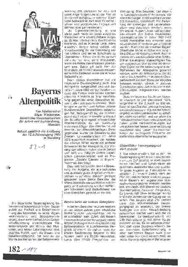 Vorschauseite 1: Bayerns Altenpolitik