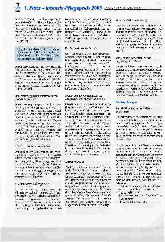 Vorschauseite 4: Pflegen mit AngehörigenPlädoyer für die Integration naher Angehöriger in die Intensivpflege erwachsener Patienten