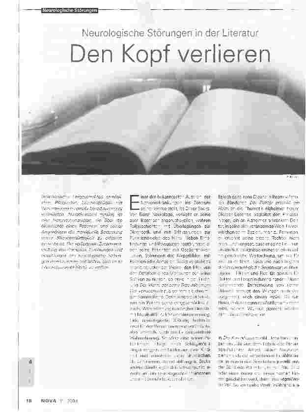 Vorschauseite 1: Den Kopf verlieren. Neurologische Störungen in der Literatur