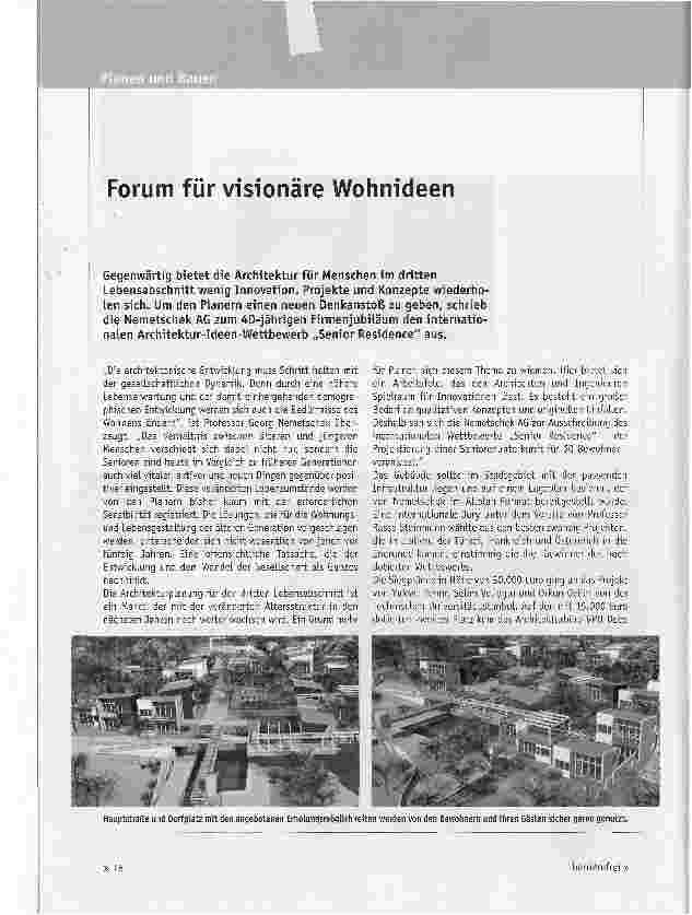 Vorschauseite 1: Forum für visionäre Wohnideen