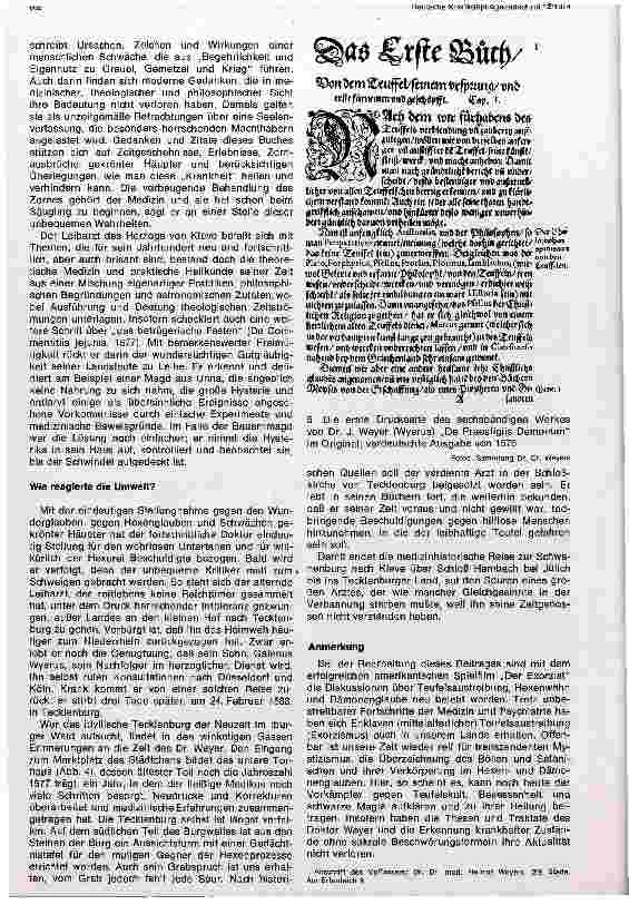 Vorschauseite 4: Rückblick auf den Lebensweg und Lebenswerk des Doktor Johann Weyer 1515-1588