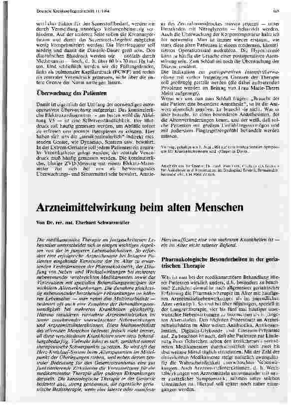 Vorschauseite 1: Arzneimittelwirkung beim alten Menschen