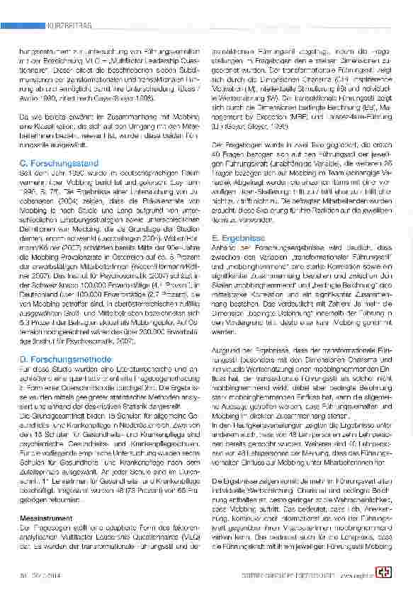 Vorschauseite 3: Mobbing am Arbeitsplatz an Schulen für Gesundheitsund Krankenpflege