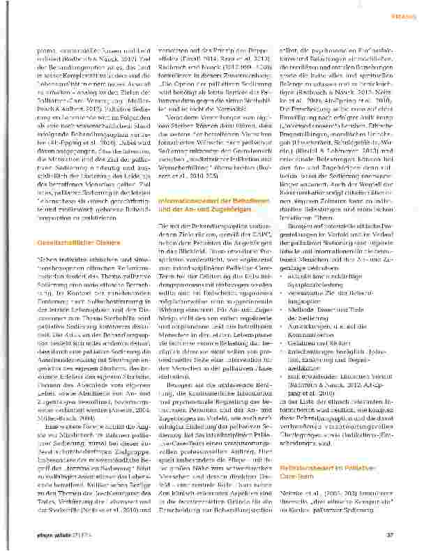 Vorschauseite 2: Palliative Sedierung Bedeutsamkeit ethischer Reflexion