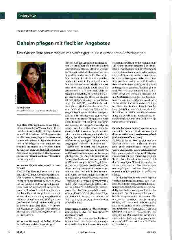 Vorschauseite 1: Daheim pflegen mit flexiblen Angeboten