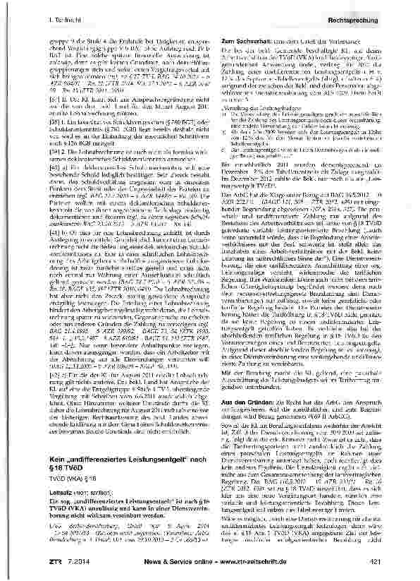 Vorschauseite 4: Anspruch einer Lehrkraft auf Höhergruppierungsgewinn gem. §8 Abs. 5 TVÜ-Länder