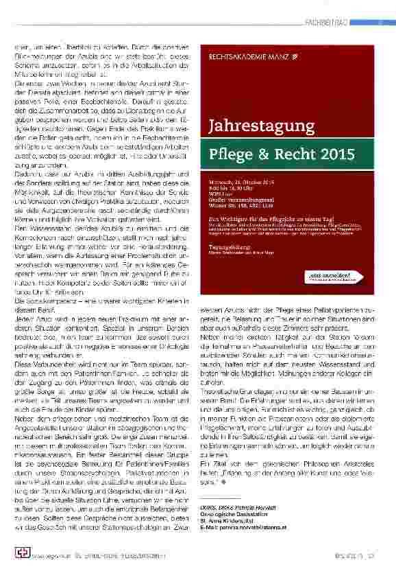Vorschauseite 2: Berufsbild - Praxisanleiterin im St. Anna Kinderspital