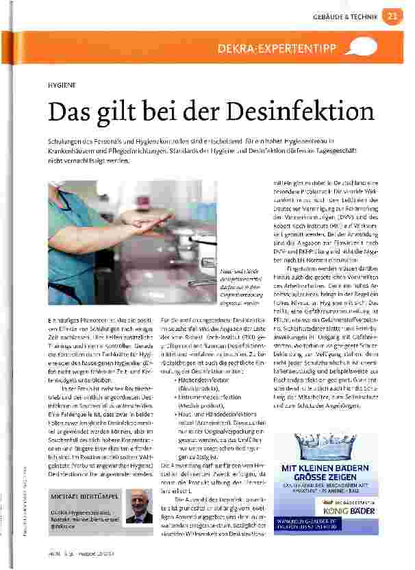 Vorschauseite 1: Das gilt bei der Desinfektion