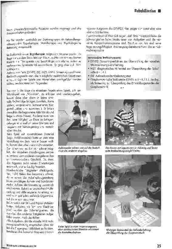 Vorschauseite 3: Gesund werden mit SpaßErgotherapie in der Kinderund Jugendrehabilitation