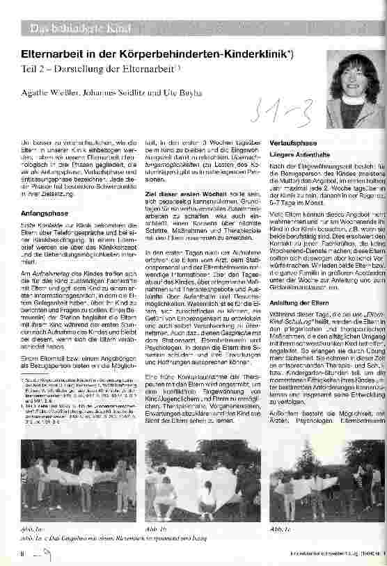 Vorschauseite 1: Elternarbeit in der Körperbehinderten-Kinderklinik Teil 2: Darstellung der Elternarbeit