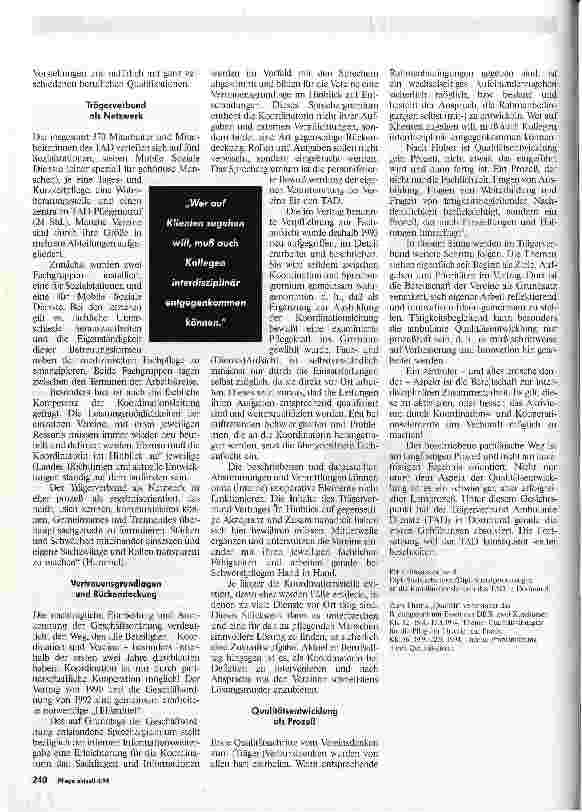 Vorschauseite 2: Qualität in der ambulanten Versorgung Interdisziplinäre Koordination und Kooperation
