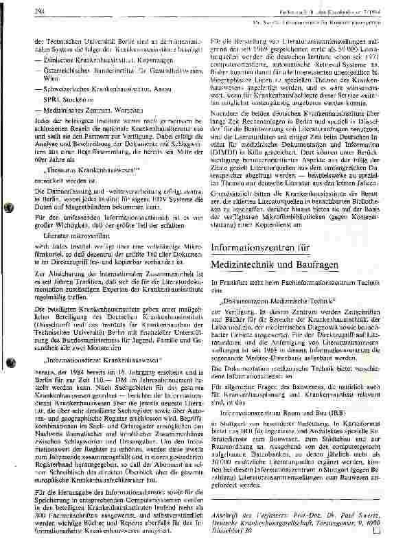 Vorschauseite 3: Literaturdienste für Krankenhausexperten