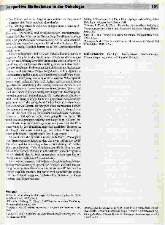 Vorschauseite 4: Möglichkeiten und Grenzen ambulanter Tumortherapie