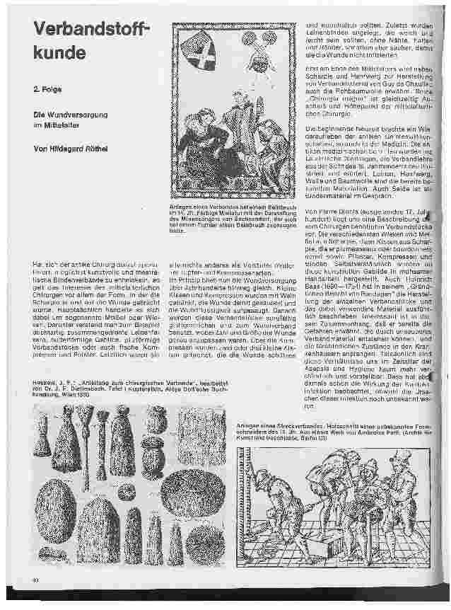 Vorschauseite 1: Verbandstoffkunde 2. Folge: Die Wundversorgung im Mittelalter