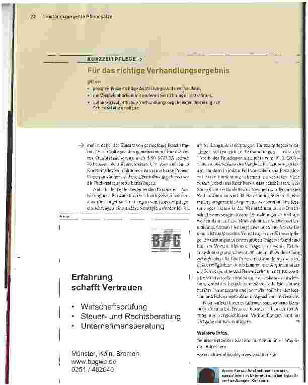Vorschauseite 3: Besondere Bedingungen -besondere PflegesätzeKurzzeitpflege