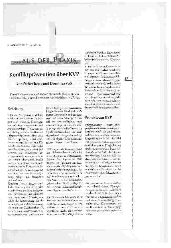Vorschauseite 1: Konfliktprävention über KVP