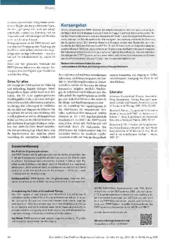 Vorschauseite 3: Das Profil der Ergotherapie stärken