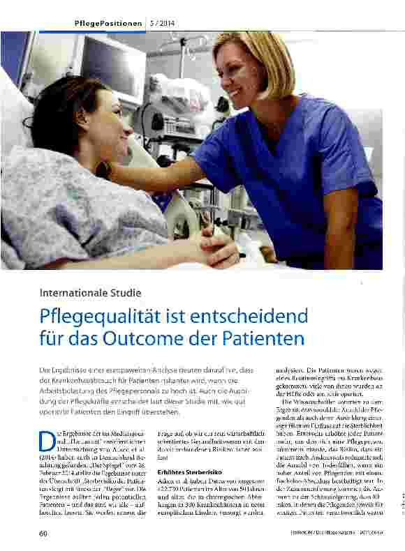 Vorschauseite 1: Pflegequalität ist entscheidend für das Outcome der Patienten