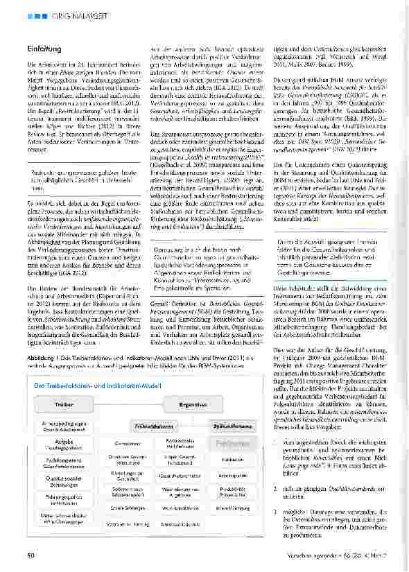 Vorschauseite 2: Entwicklung eines Instruments zur Bedarfsermittlung und zum Monitoring im Betrieblichen Gesundheitsmanagement (BGM) eines Versicherungskonzerns