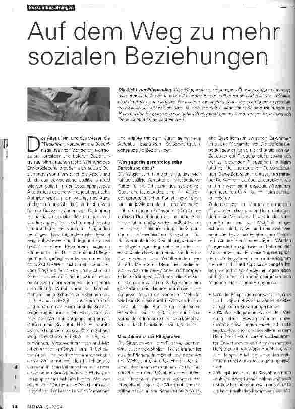 Vorschauseite 1: Auf dem Weg zu mehr sozialen Beziehungen