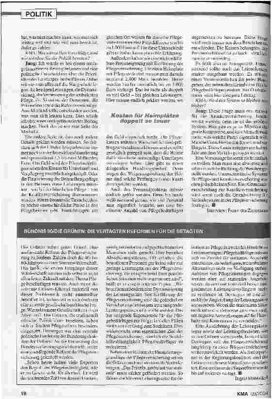 Vorschauseite 5: QUO VADIS PFLEGEVERSICHERUNG