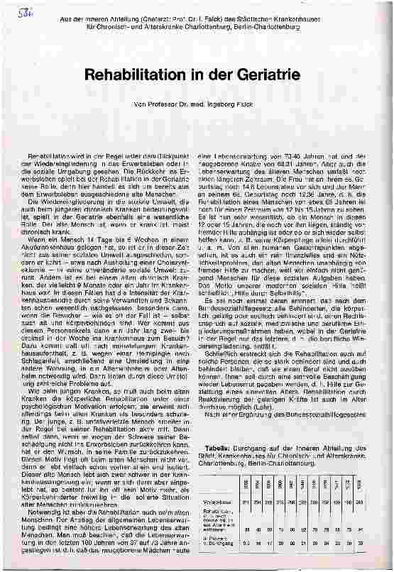 Vorschauseite 1: Rehabilitation in der Geriatrie