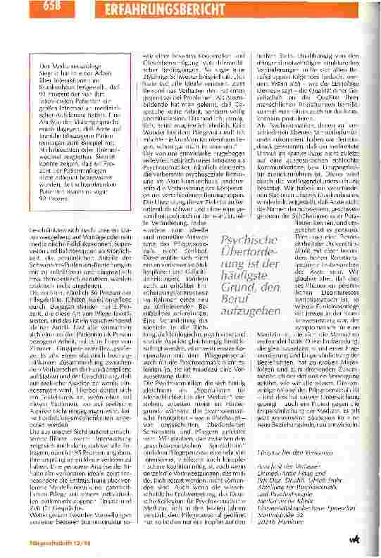 Vorschauseite 4: Psychosomatik und Kooperation im Allgemeinen Krankenhaus
