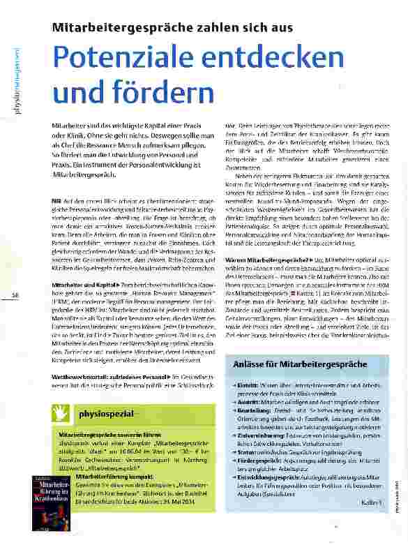 Vorschauseite 1: Mitarbeitergespräche zahlen sich ausPotenziale entdecken und fördern
