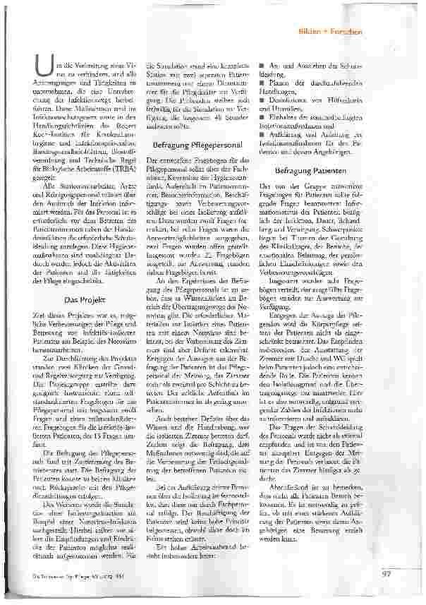 Vorschauseite 2: DER INFEKTIOS-ISOLIERTE PATIENT