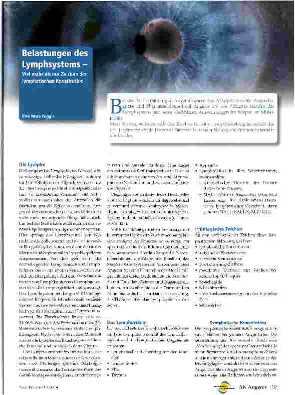 Vorschauseite 1: Belastungen des Lymphsystems - Viel mehr als nur Zeichen der lymphatischen Konstitution