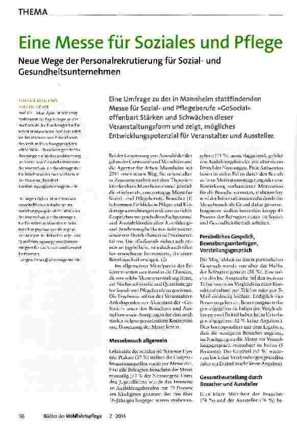 Vorschauseite 1: Eine Messe für Soziales und Pflege