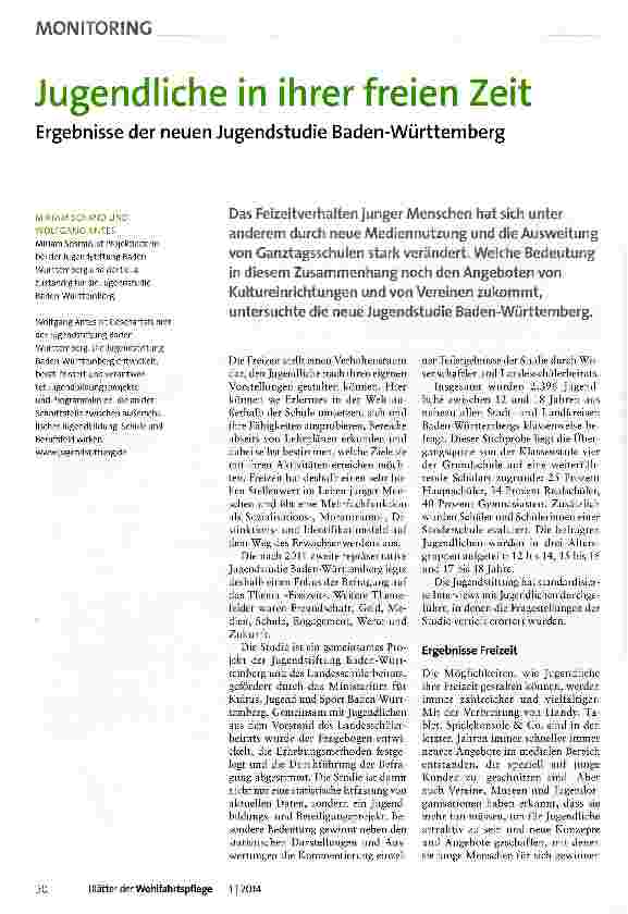Vorschauseite 1: Jugendliche in ihrer freien Zeit