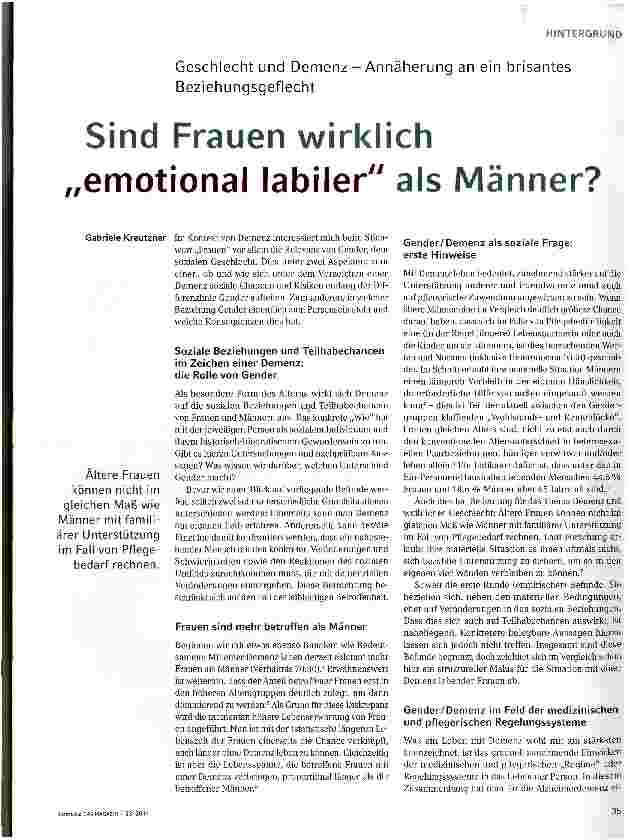 Vorschauseite 1: Sind Frauen wirklich emotional labiler als Männer?