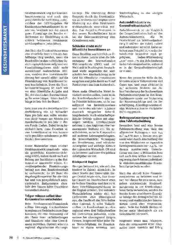 Vorschauseite 3: Double Bind des Gesetzgebers Wie Krankenhäuser krank werden -Teil 2