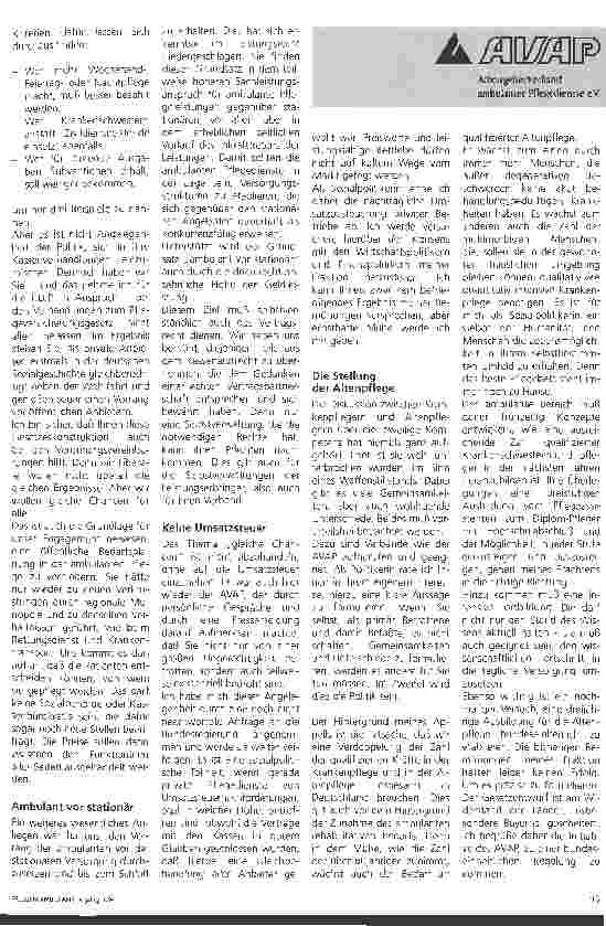 Vorschauseite 2: Freiberufliche Krankenpflege und Pflegeversicherung