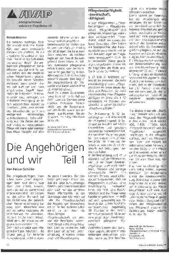 Vorschauseite 3: Freiberufliche Krankenpflege und Pflegeversicherung