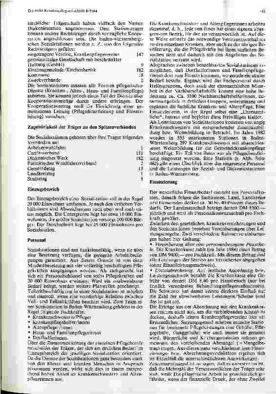 Vorschauseite 2: Chancen und Möglichkeiten der Gemeindekrankenpflege Neuordnung der Gemeindekrankenpflege in Baden-Würtemberg von 1973-83