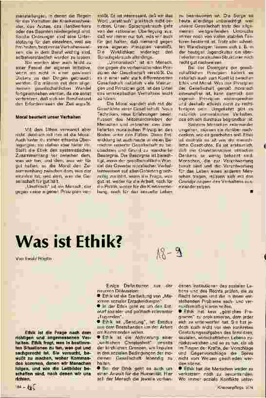 Vorschauseite 1: Was ist Ethik?