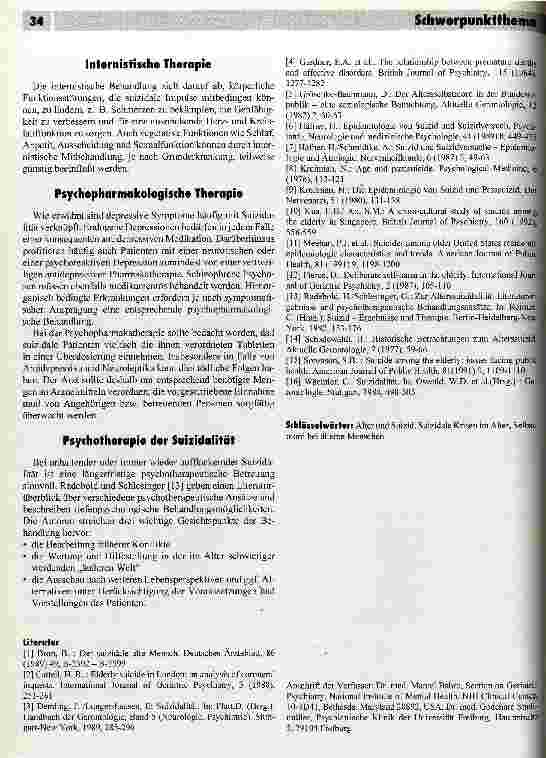 Vorschauseite 4: Suizidalität im Alter
