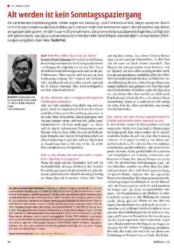 Vorschauseite 1: Alt werden ist kein Sonntagsspaziergang