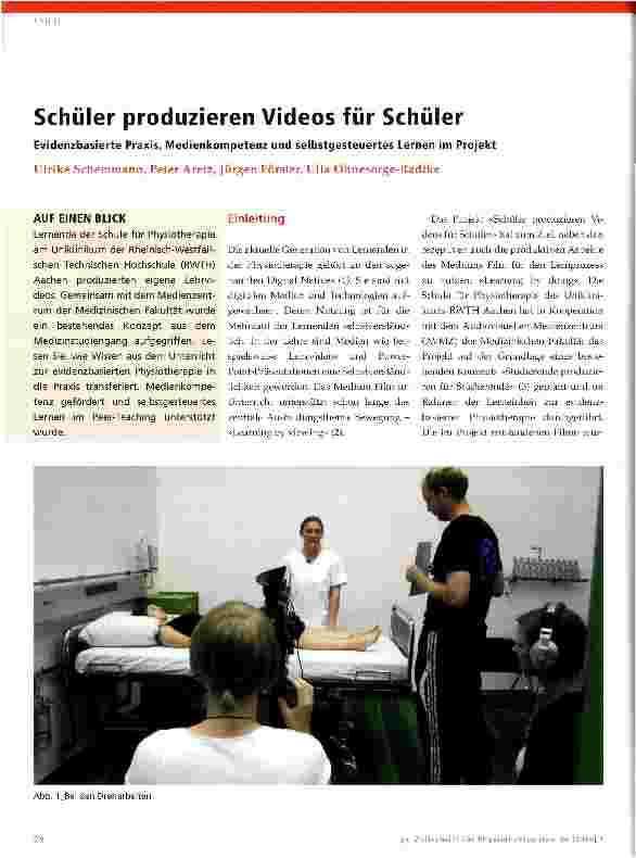 Vorschauseite 1: Schüler produzieren Videos für Schüler