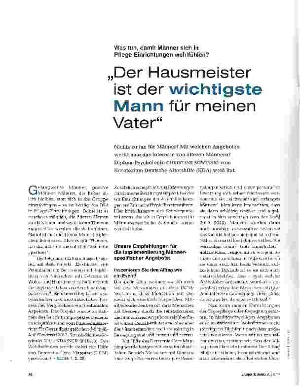 Vorschauseite 1: Der Hausmeister ist der wichtigste Mann für meinen Vater