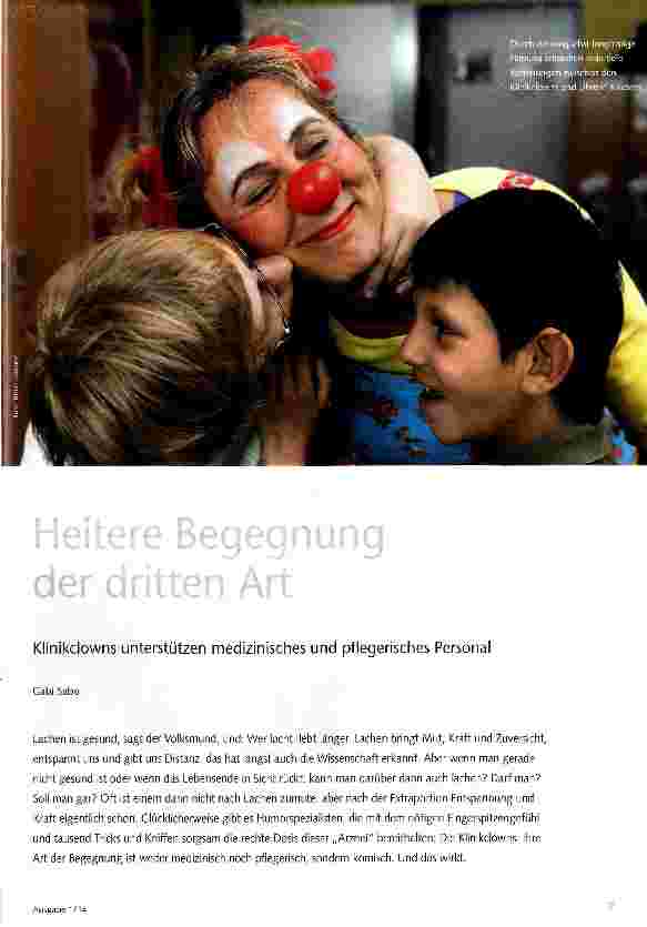 Vorschauseite 1: Klinikclowns unterstützen medizinisches und pflegerisches Personal
