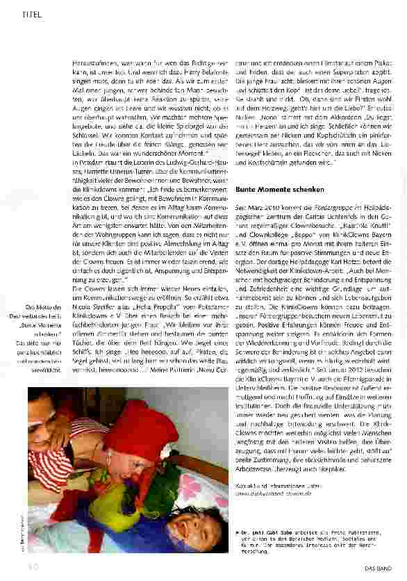 Vorschauseite 4: Klinikclowns unterstützen medizinisches und pflegerisches Personal