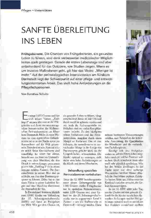 Vorschauseite 1: SANFTE ÜBERLEITUNG INS LEBEN