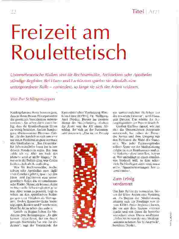 Vorschauseite 1: Freizeit am Roulettetisch