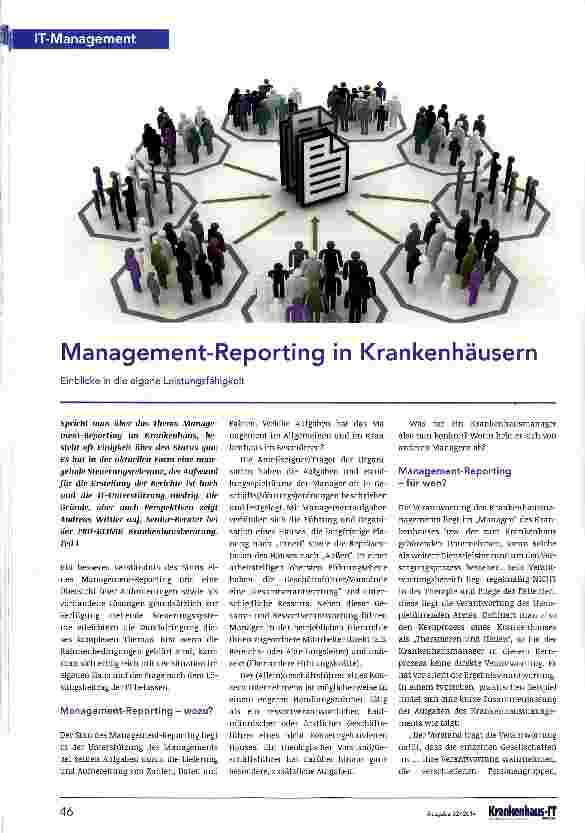 Vorschauseite 1: Management-Reporting in Krankenhäusern
