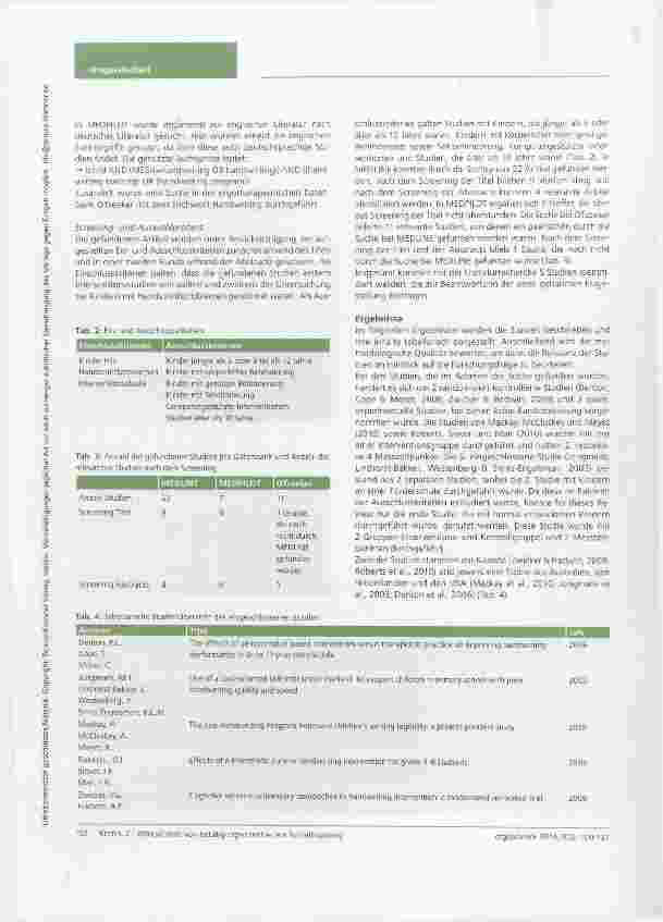 Vorschauseite 3: Wirksamkeit von betätigungsorientiertem Schreibtraining bei Kindern mit Handschriftproblemen ein systematisches Review