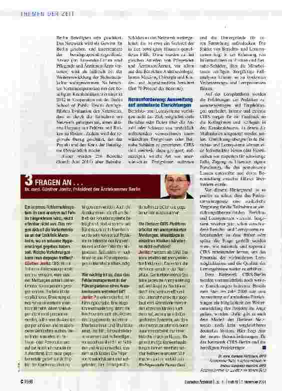 Vorschauseite 3: CIRS-Plattform - ein etabliertes Instrument