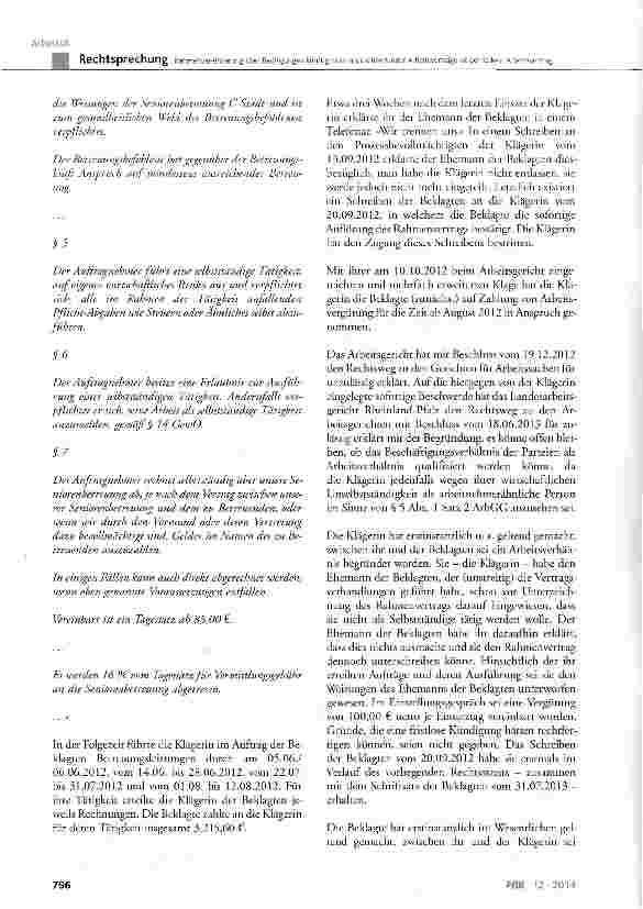 Vorschauseite 3: Rahmenvereinbarung über Bedingungen künftig noch abzuschließender Arbeitsverträge ist per se kein Arbeitsvertrag KSchG § 7; TzBfG § 12 Abs. 1 Satz 1, § 17 Satz 1 und 2